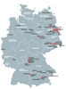 Karte mit Gen-Maisfelder in Deutschland. Greenpeace, 2005